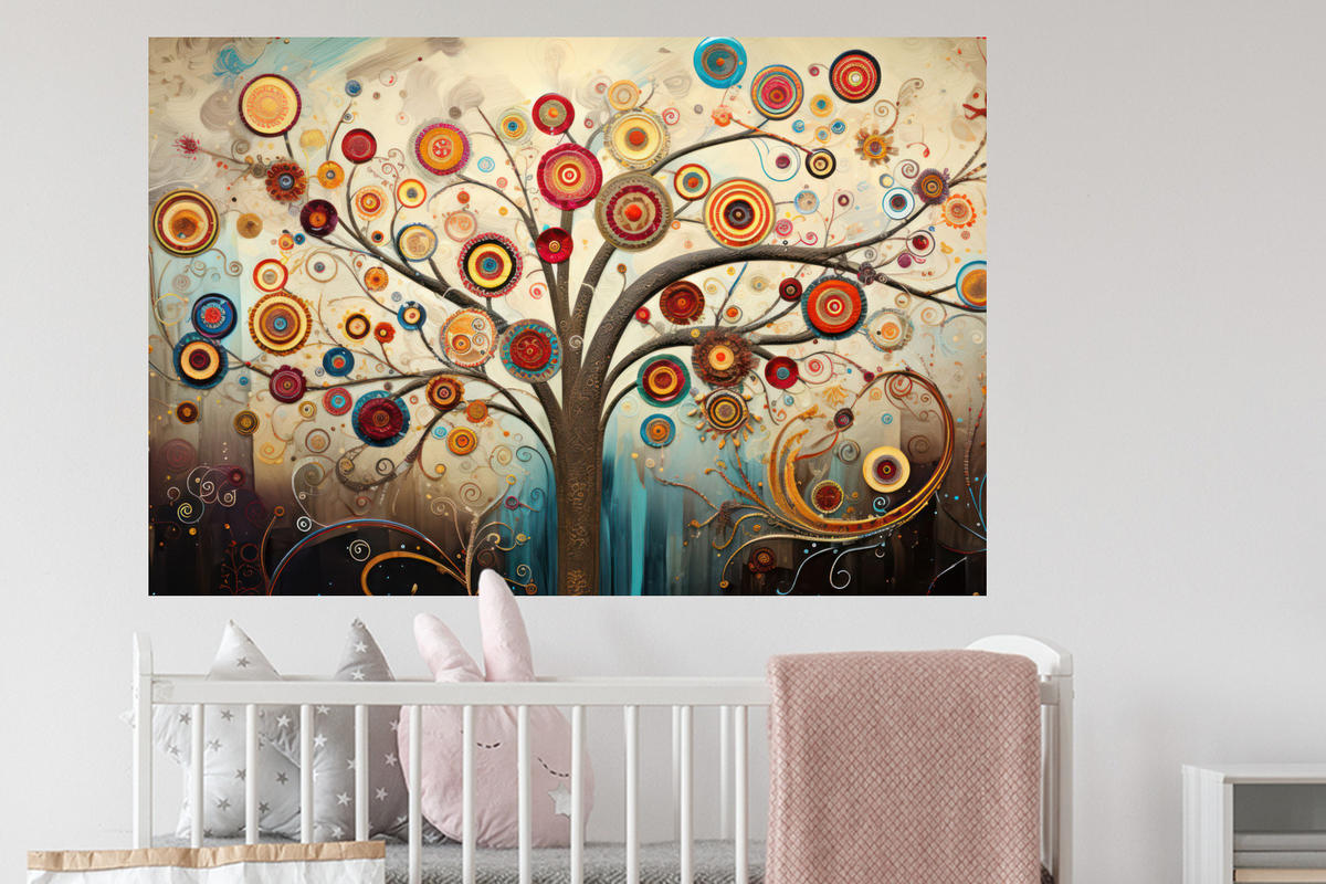 WANDTATTOO Baum - Baum des Lebens - Farbe 120x80 cm - Braun, Kunststoff (120/80/0.1cm) - MuchoWow