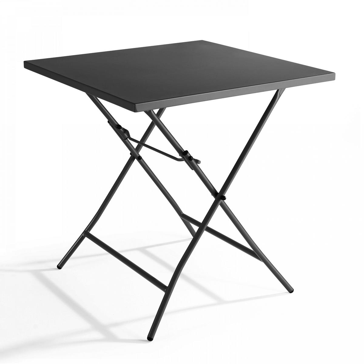 GARTENSET klappbar 3-tlg., Grau - Grau, Metall (70/70/72cm) - Oviala
