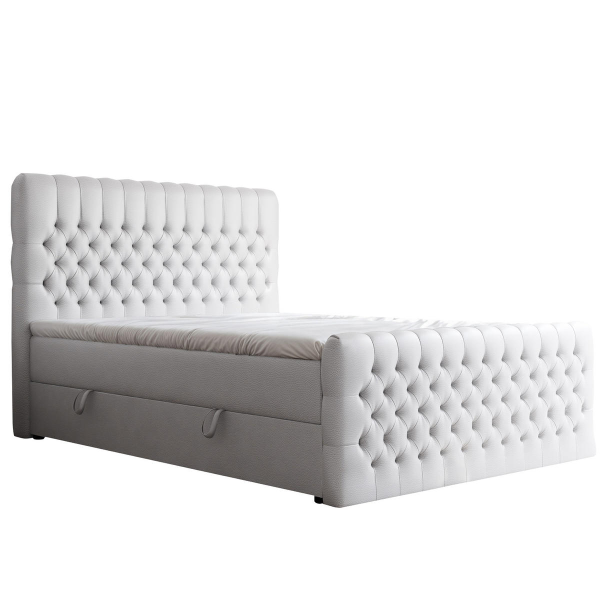 BOXBETT 180x200 cm mit Topper - Weiß, Holzwerkstoff/Textil (180/200cm) - Idohome