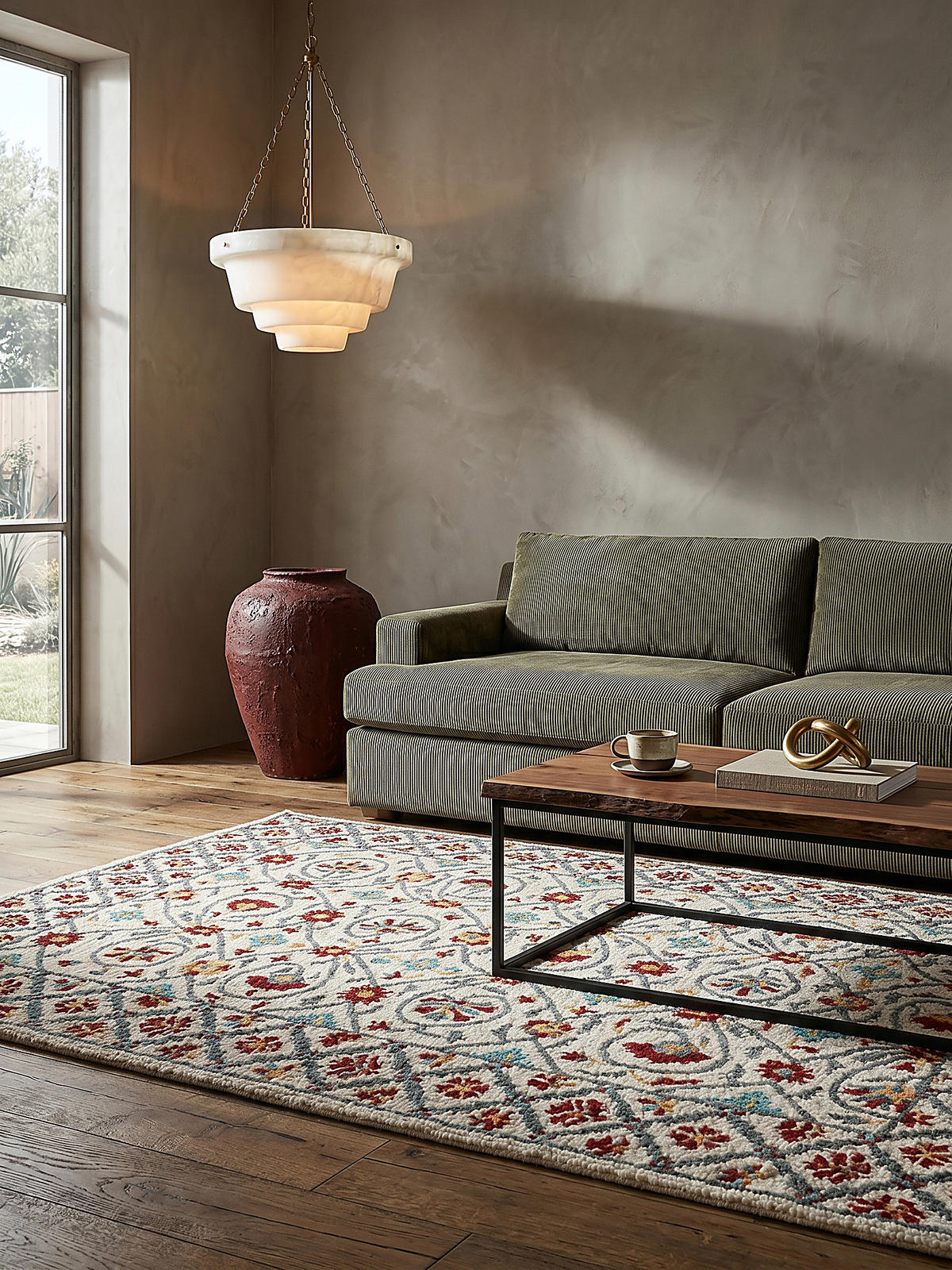 WOLLTEPPICH Orientmuster Floral Suzani, Wohnzimmer Rot-Blau Rechteckig 160x230 - Rot, Textil (230/160cm) - KADIMA DESIGN
