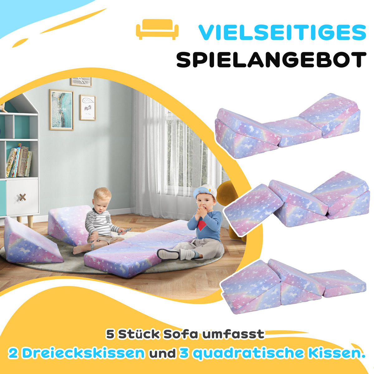 KINDERSOFA-SET - Rosa, Textil (48/27.5/50cm) - AIYAPLAY