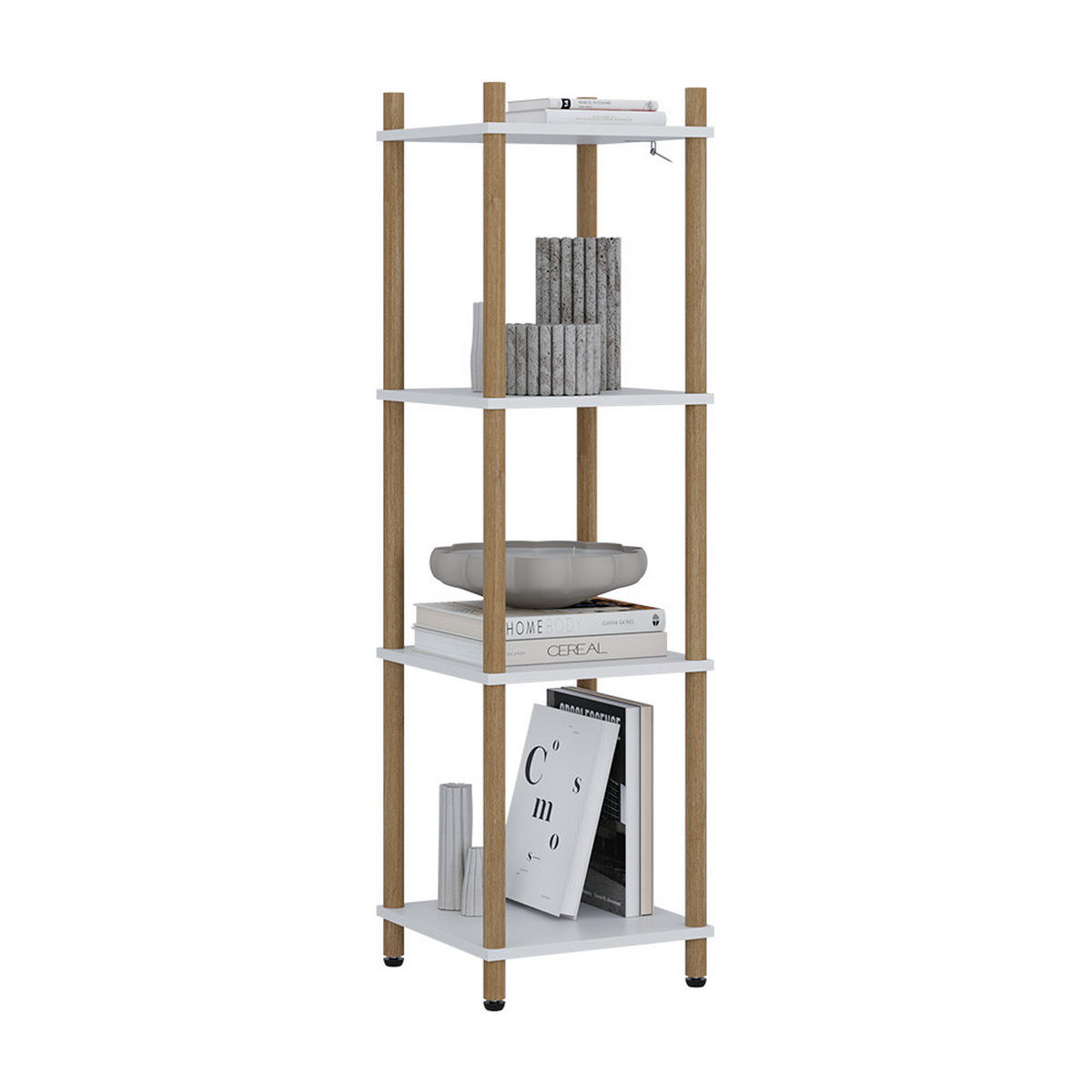 ROHOVÁ POLICE Bivio Bílá/borovice - bílá, kompozitní dřevo (30/102.5/30cm) - Vicco