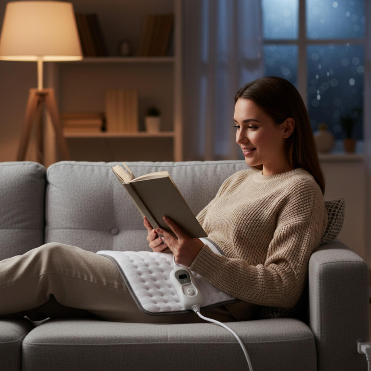 HEIZKISSEN, 40x30cm, Flauschig, 3 Stufen, 100W, Weiß, Elektrisches Wärmekissen, Wärme Pad, Thermokissen, Abschaltautomatik, Komfort, Weich, Wärme - Weiß, Textil (40/30cm) - Mia