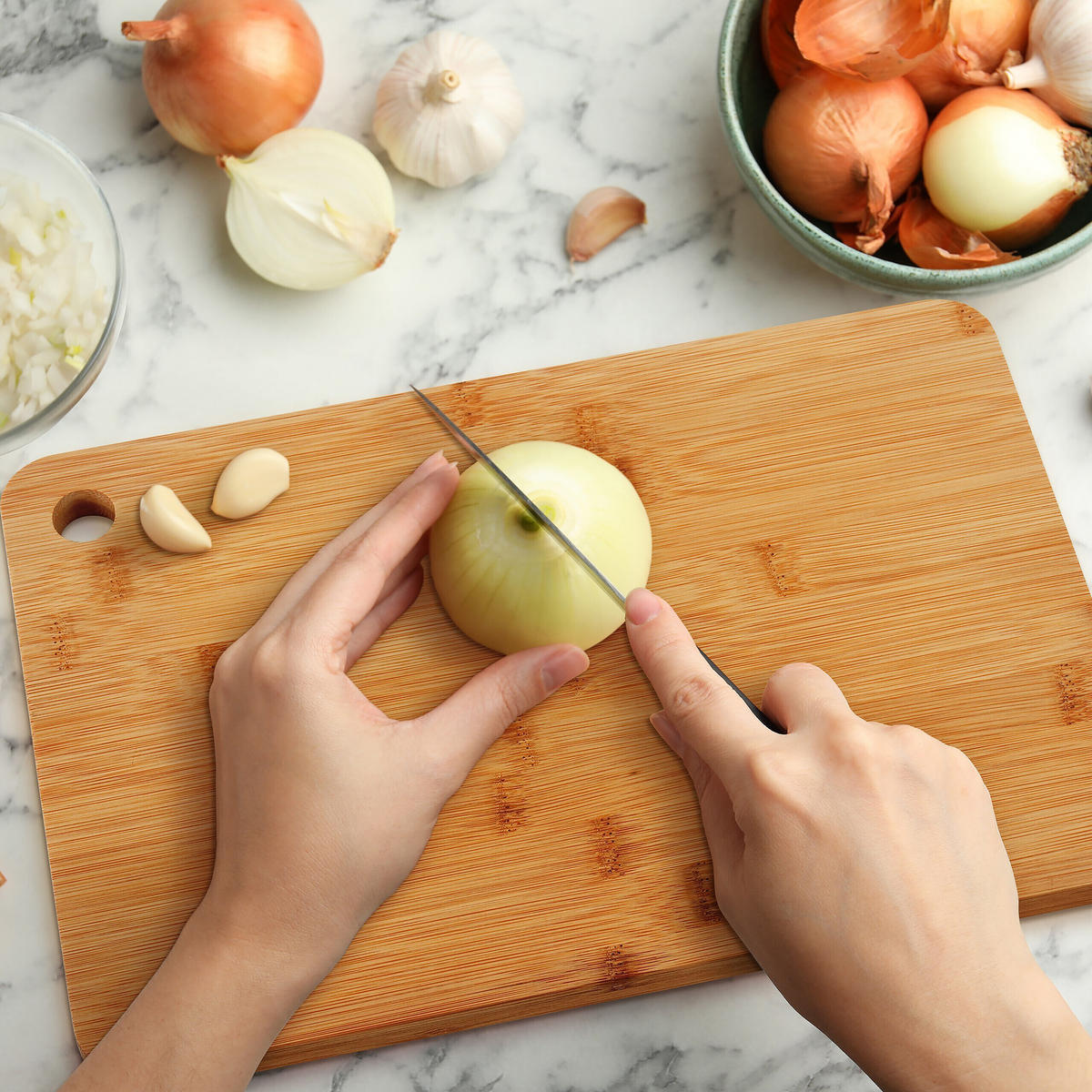 3XSCHNEIDEBRETT - Hellbraun, Holz (22/33cm) - Relaxdays