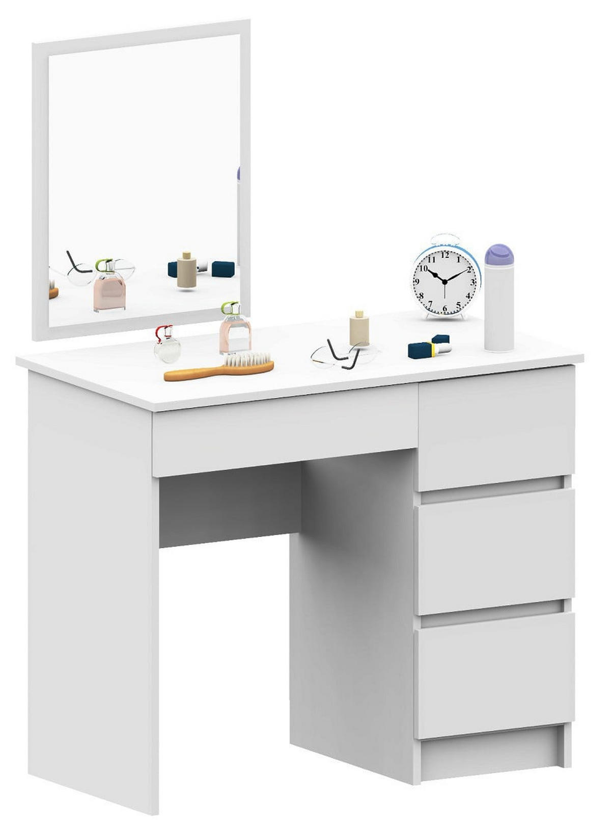 KOZMETIČNA MIZA s ogledalom - bela, leseni material (90/142/50cm) - RAUMHIRSCH FURNITURE