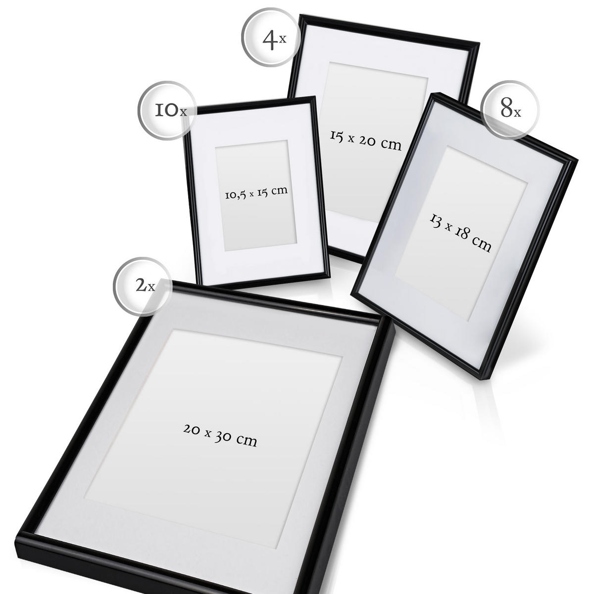 BILDERRAHMEN Blossom Kunststoff Schwarz (24tlg) - Schwarz, Kunststoff (26/2/35cm) - BoMoe