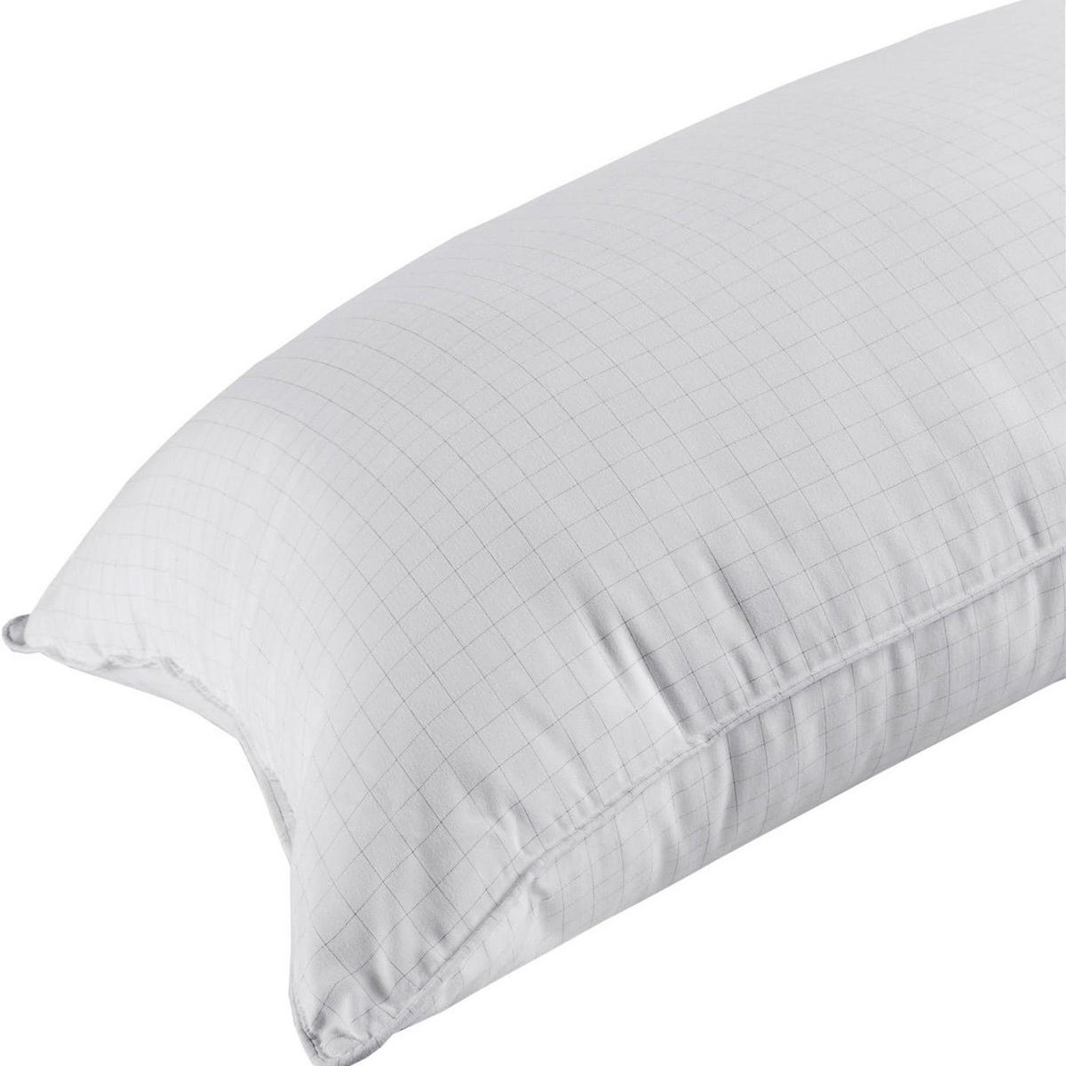 KOPFKISSEN extra prall, Anti-Stress mit Karbonfaser 48/74 cm - Weiß, Textil (48/74cm) - Homescapes