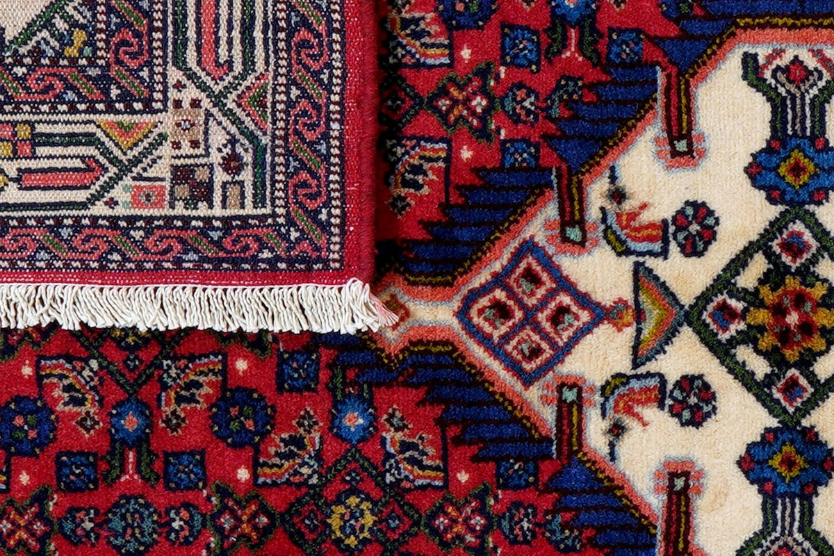 ORIENTTEPPICH handgeknüpft Assadabad Rot 152/106 cm Schurwolle - Rot, Textil (106/152cm) - Looma