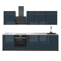 CHICINETĂ Fame-Line, Albastru închis înalt lucios/antracit, 280 cm, AP Marmură - albastru închis/antracit, compozit lemnos (280/206.8/60cm) - Vicco