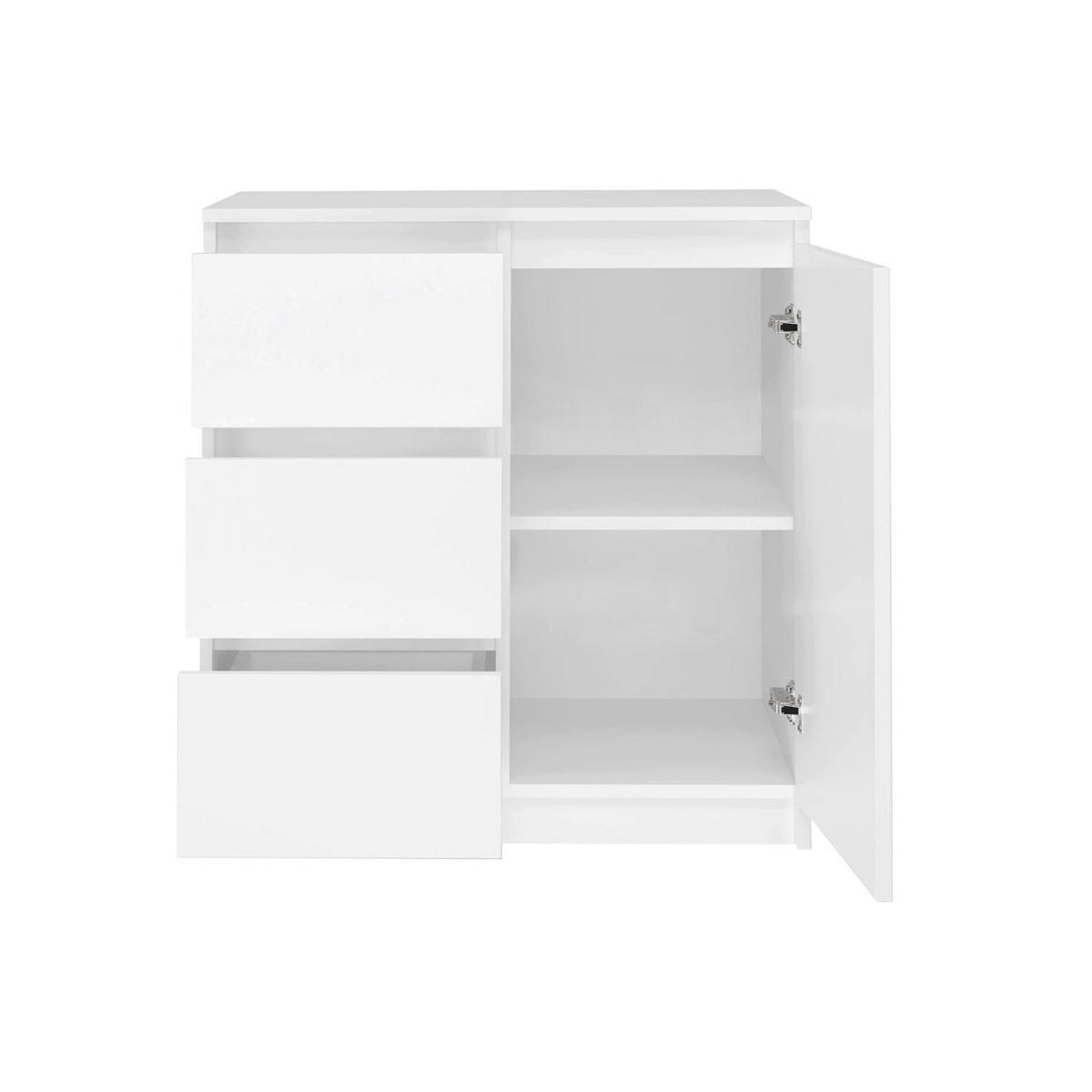 KOMMODE Milo - Weiß, Holzwerkstoff (80/75/40cm) - kommodly