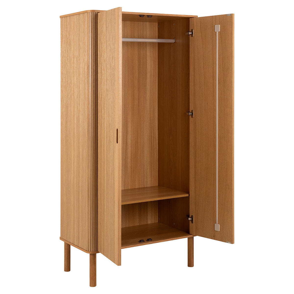 KLEIDERSCHRANK, Langley, Natur, Faserplatte. Melamin. Eiche. Eichenfurnier., 100 x 55 x 200 cm - Naturfarben, Holzwerkstoff (100/200/55cm) - ebuy24