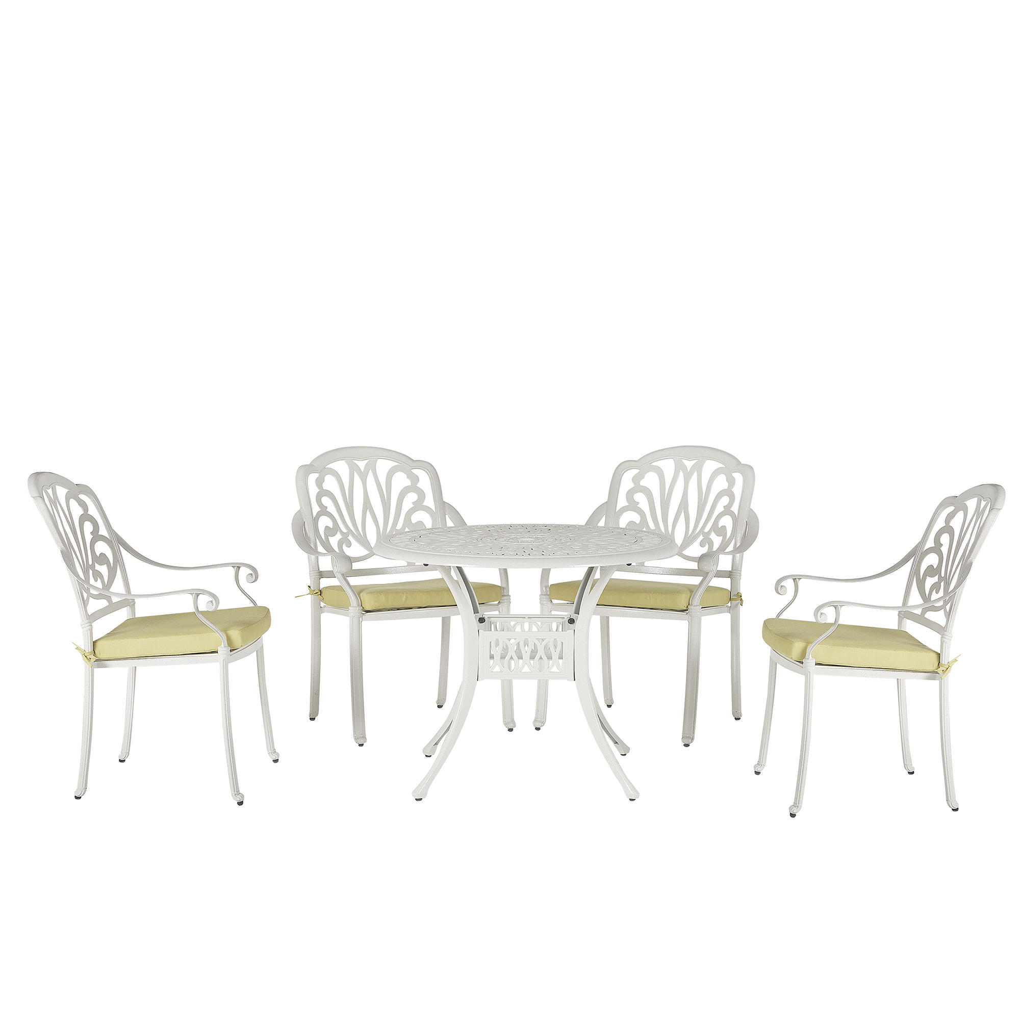 MOBILIER DE GRĂDINĂ set cu 4 locuri aluminiu alb Ancona