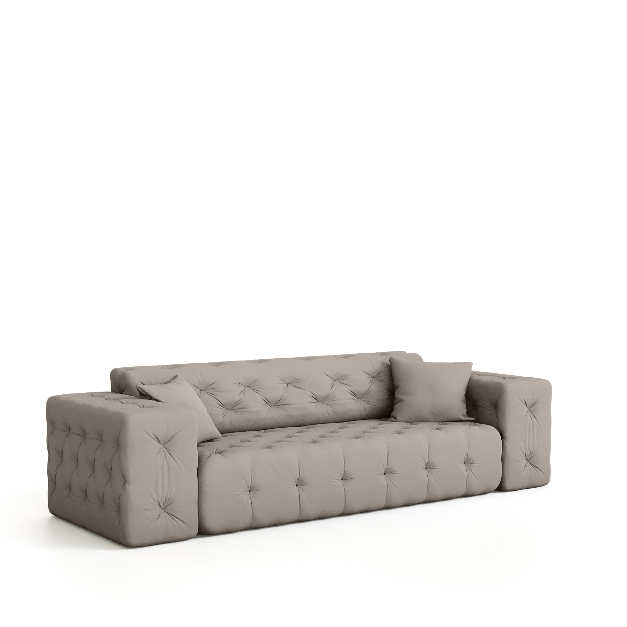 SOFA 3-sitzer Chantal - Creme, Holzwerkstoff/Textil (251/78/96cm) - Fun Möbel