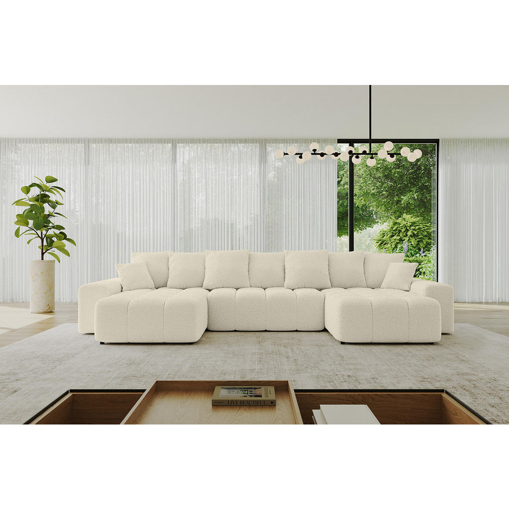 Thumbnail - Altdecor Wohnlandschaft, Beige, Textil, 6-Sitzer, 390x84x175 cm, Wohnzimmer, Sofas & Couches, Wohnlandschaften, Wohnland...