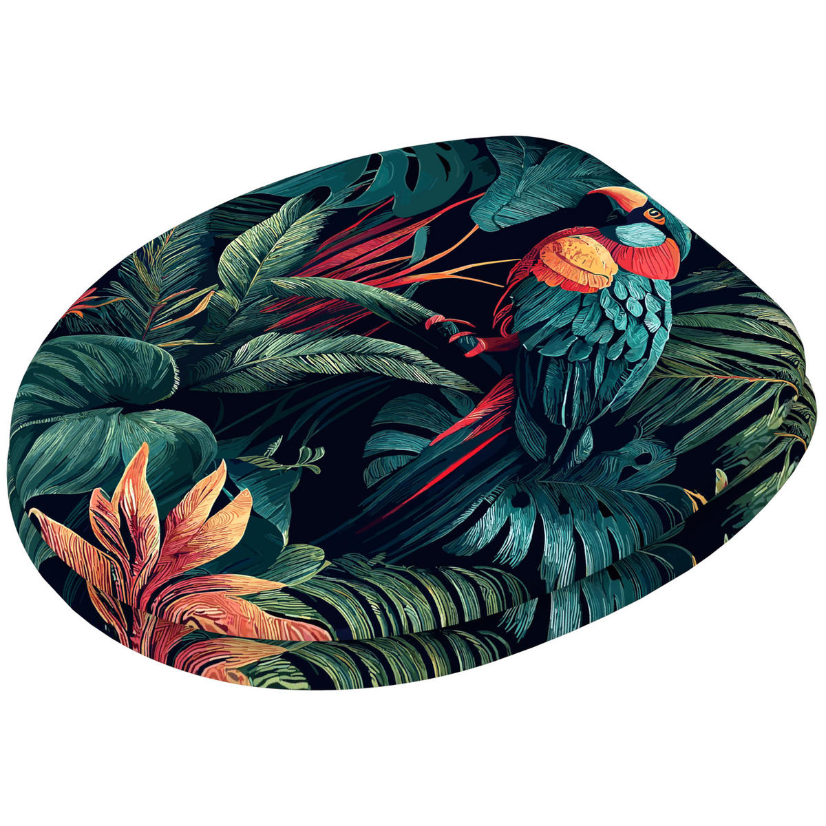 WC-SITZ Exotic - Grün, Holzwerkstoff (38/6/47cm) - Sanilo