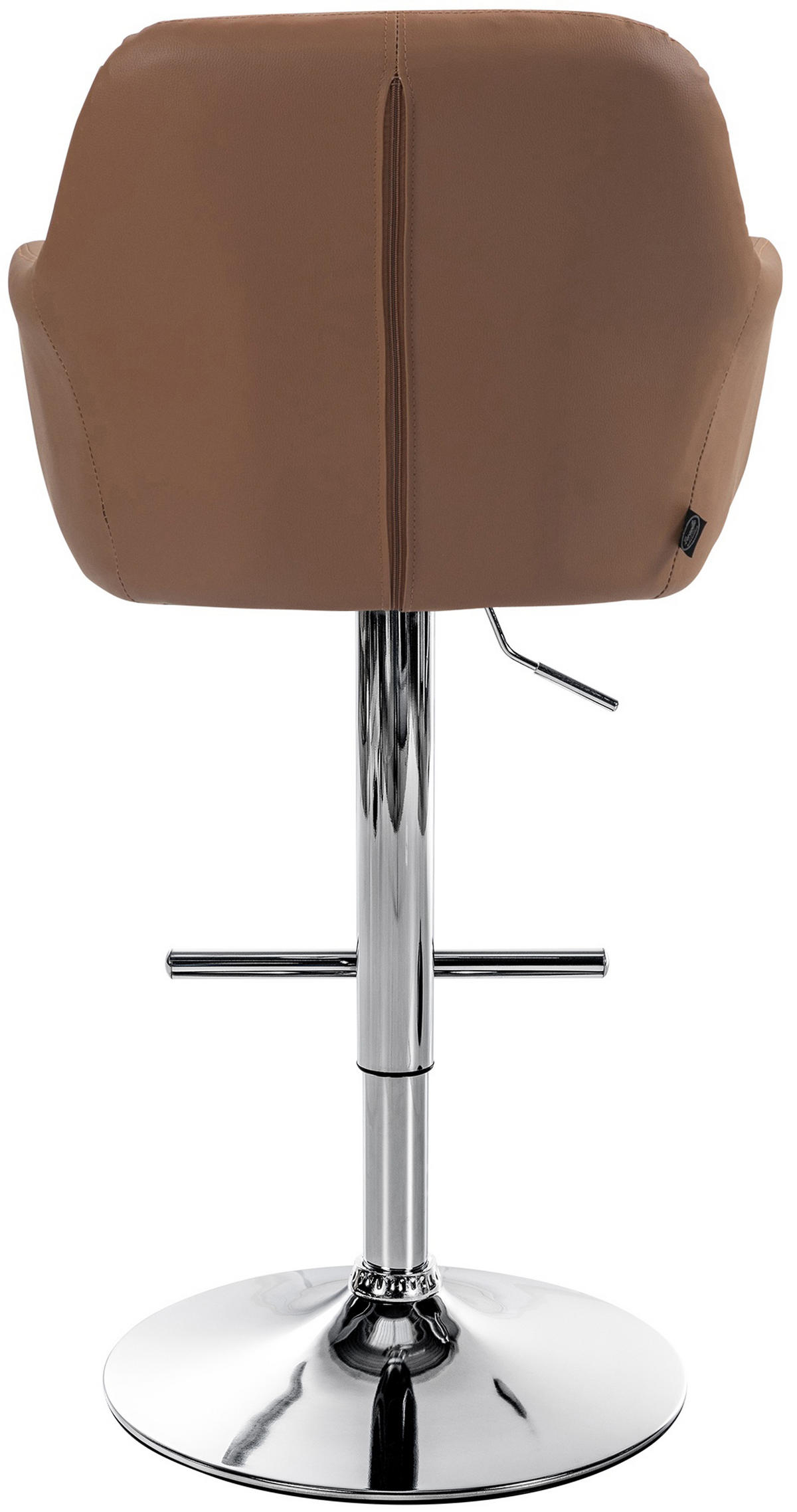 BARHOCKER Nardo Kunstleder chrom hellbraun - Chromfarben/Braun, Kunststoff/Metall (57/118/59cm) - TPFLiving