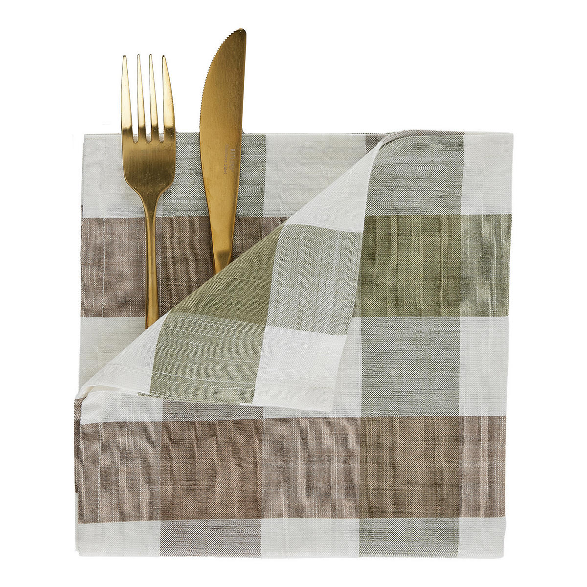 SERVIETTE (4er-Set) Mountain Love - Braun/Grün, Textil (42/42cm) - Butlers