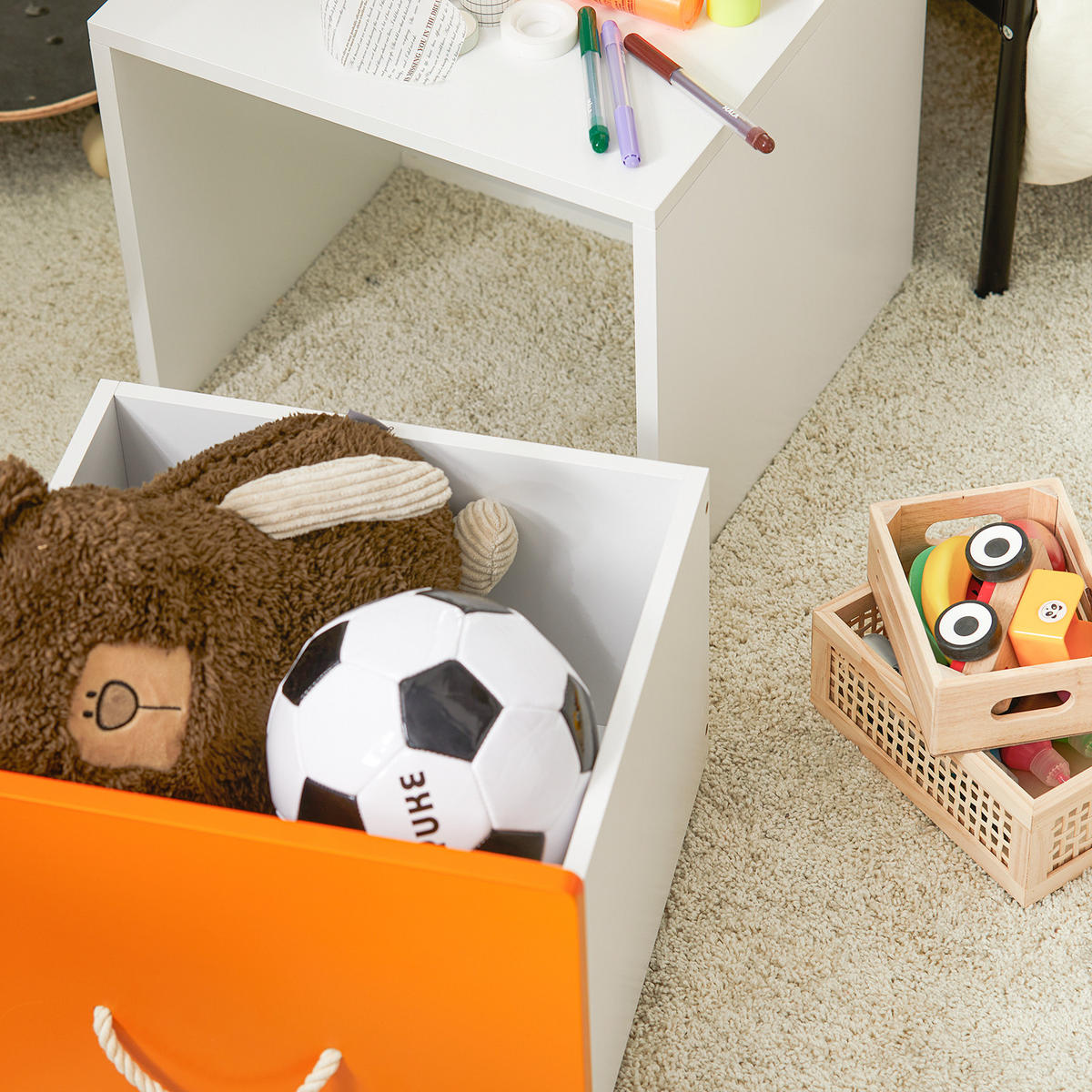 KINDER-SPIELZEUGTRUHE Weiß - Weiß, Holzwerkstoff (40/35/40cm) - SoBuy