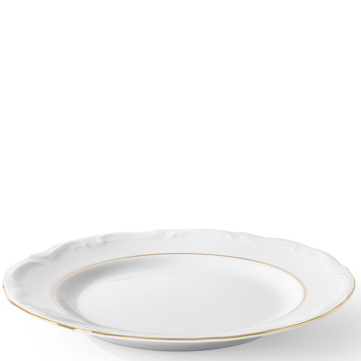 SPEISETELLER Chodziez MARIA TERESA 6-tlg Porzellan mit Goldrand, Weiß / Gold - Goldfarben/Weiß, Keramik (25cm) - KONSIMO®