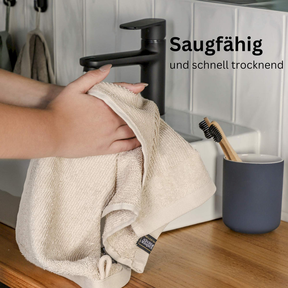 HANDTUCH SET SENSE 5tlg. - Beige, Textil (50/100cm) - Schöner Wohnen