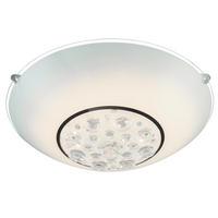 LED DECKENLEUCHTE Metall Kristall Silber - Silberfarben, Glas (30/30/11cm) - Globo Lighting