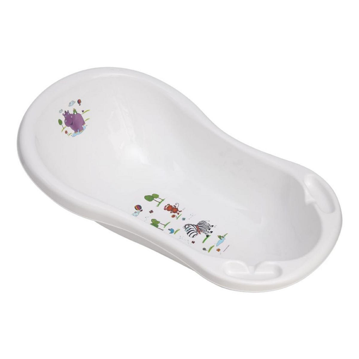 BABYBADEWANNE Hippo 84 cm weiß ergonomische Form ab Geburt - Weiß, Kunststoff (47/84cm) - Lorelli