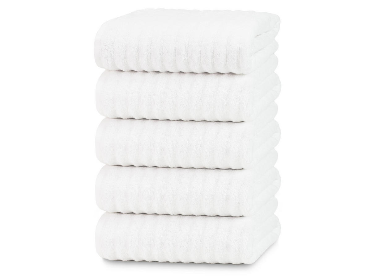 DUSCHTÜCHER, 5er-Set, 70x140 cm, 100% Baumwolle - Weiß, Textil (70/140cm) - Zollner