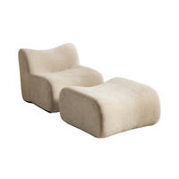 SESSEL DE-35111 mit Ottoman Hellkhaki - Sandfarben, Textil (92/72.5/83cm) - ComfortXL