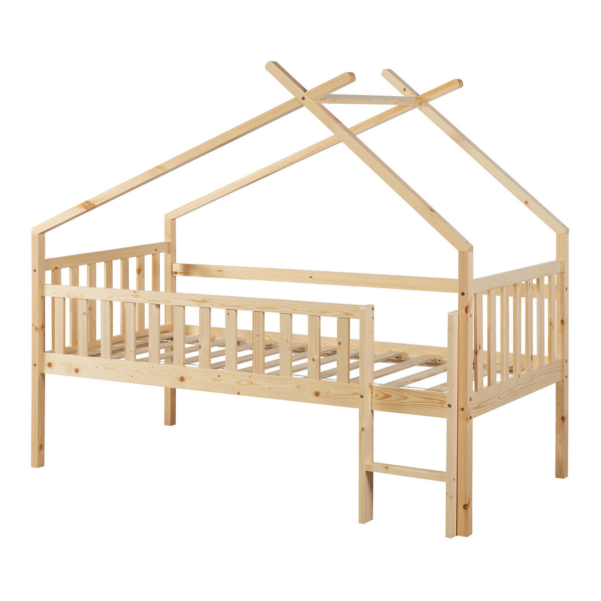 KINDERBETT Sotkamo - Naturfarben, Holz (90/200cm) - [en.casa]