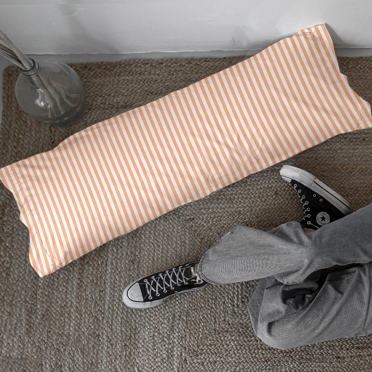 KISSENBEZUG layering 80x80 cm pfirsich - Orange, Textil (80/80cm) - Happy Friday