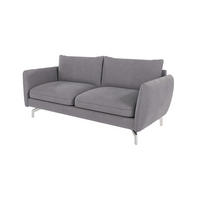 3-SITZER-SOFA Elou Grau Microfaser - Chromfarben/Grau, Holz/Textil (203/87/92cm) - S-Style Möbel