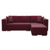 ECKSOFA L Form Vinoria Bordeaux 255/180/82 cm Rechts mit Schlaffunktion - Chromfarben/Bordeaux, Textil/Metall (255/180cm) - AX Living