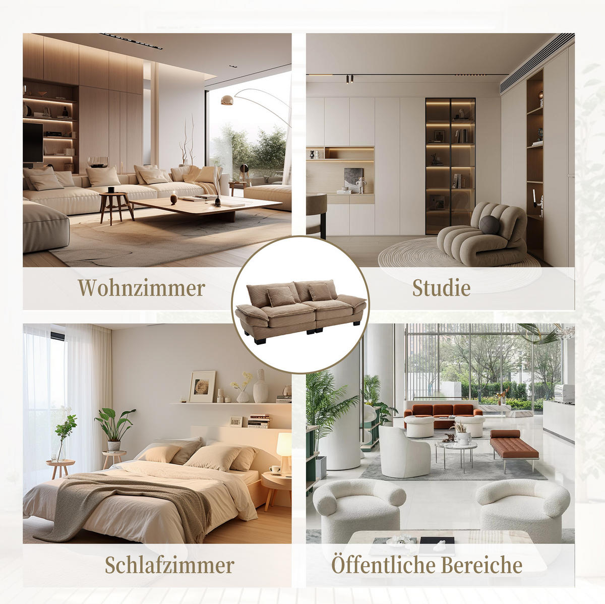 2-SITZER Sofa Samt mit ultratiefem Sitz 224/81/81 cm Sandfarben - Sandfarben, Textil (81/224/81cm) - Redom