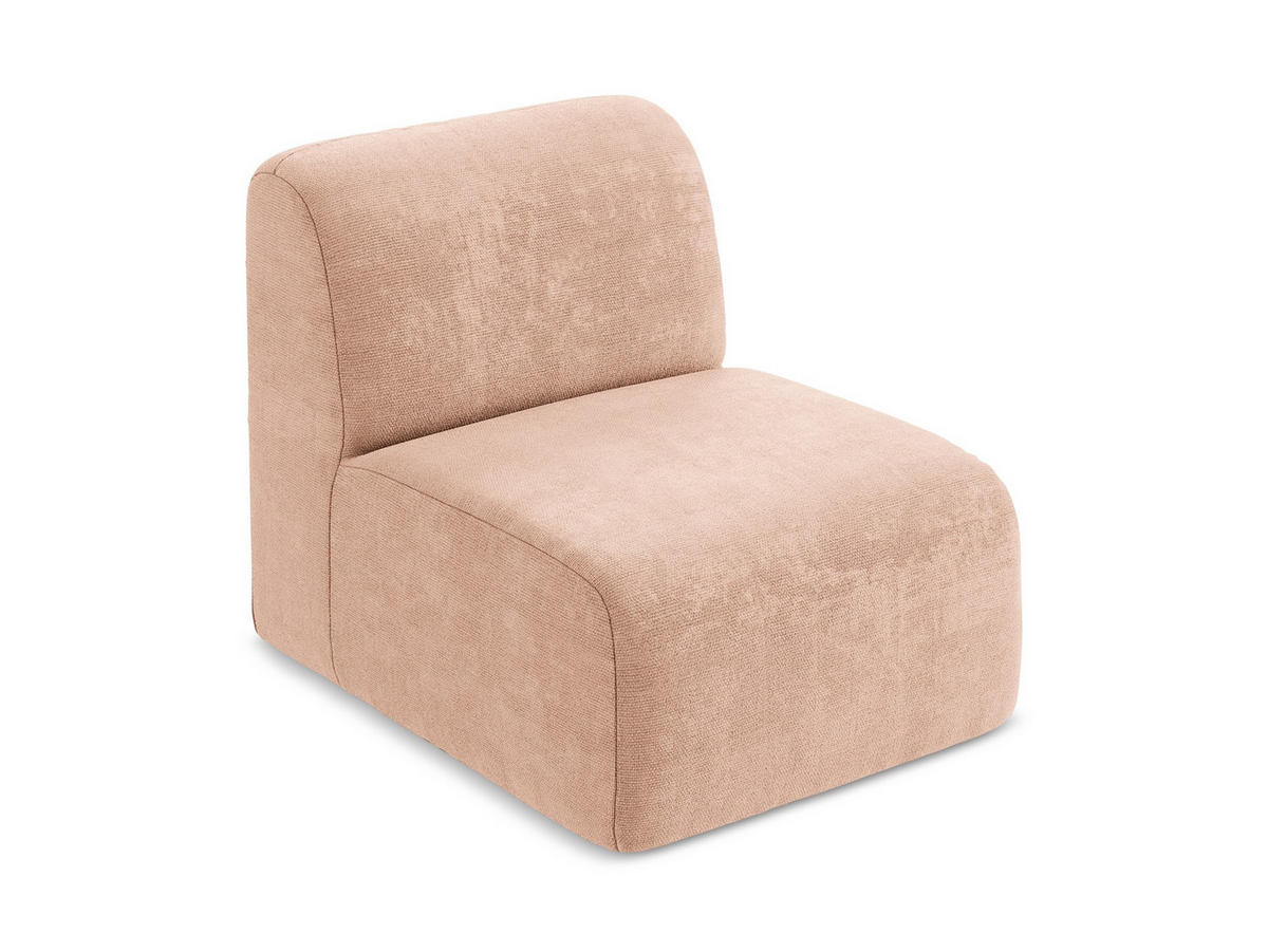 SOFAELEMENT Chenille Stoff Pink - Koralle/Schwarz, Holzwerkstoff/Kunststoff (70/75/94cm) - Makamii
