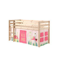 KINDERBETT Karolina 210x114x106 Massivholz Natur Textilset Spring 1 - Hellrosa/Kieferfarben, Holz (90/200cm) - 58aufmkessel