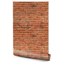 VLIESTAPETE Alte Ziegelwand in 3D-Optik – Ziegelrot – 50x1000 cm - Rotbraun, Papier (50/1000cm) - Muralo