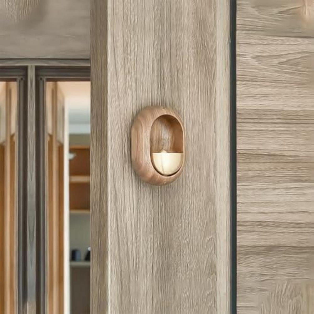 WINDSPIEL mit Glocke Holz Oval - Goldfarben, Holz (8/5/5cm)
