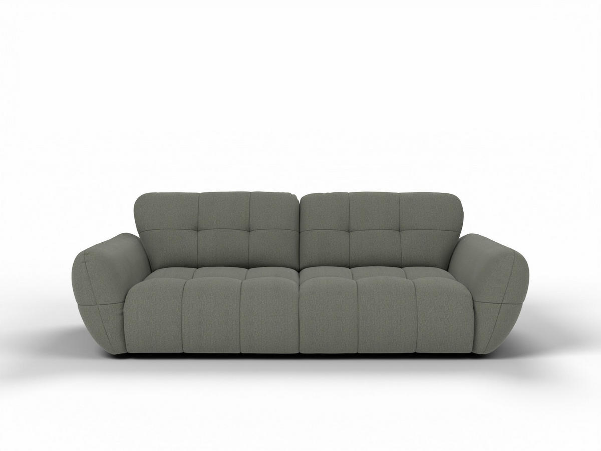 BIGSOFA Vannes Chenille Grau 272/134/68 cm - Grau, Kunststoff/Textil (272/68/134cm) - foamnova