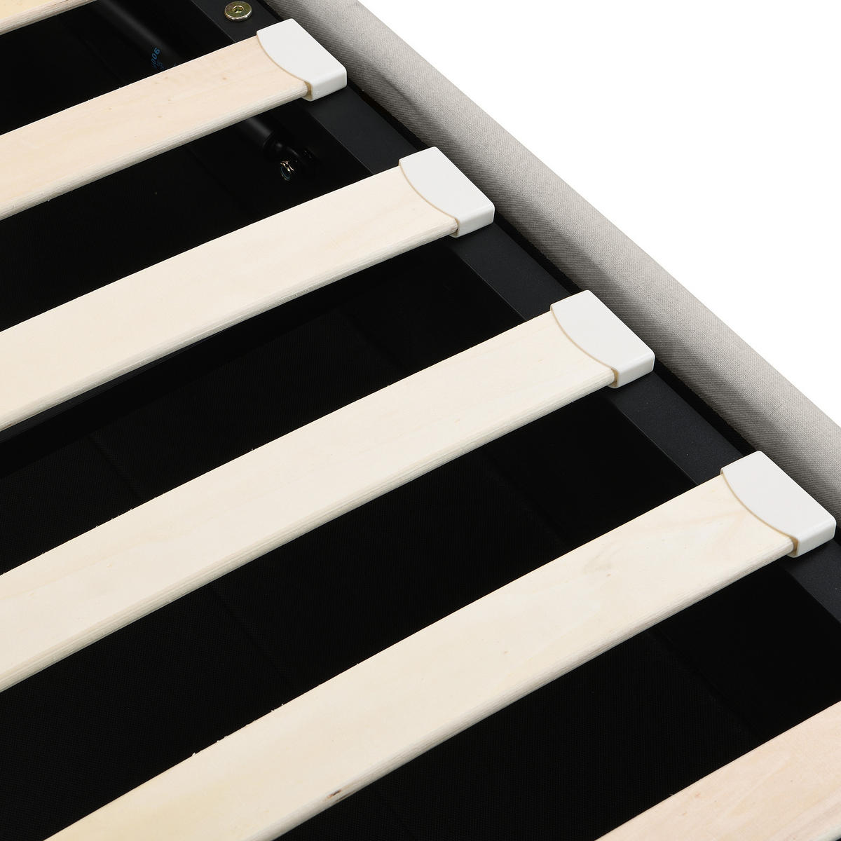 POLSTERBETT 140x190cm Baumwolle-Leinen Mit Hydraulik & Nieten - Grau, Naturmaterialien (140/190cm) - FLIEKS