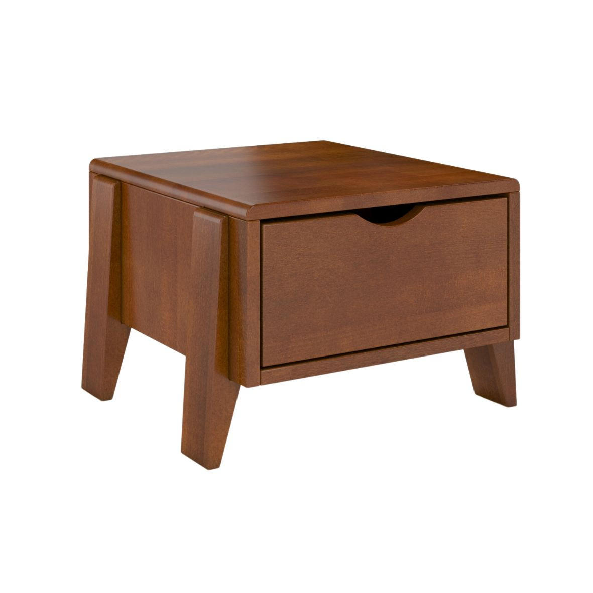 MASSIVHOLZNACHTTISCH Sopot mit Schublade, Buche - lackiert, Nussbaumfarbe - Walnussfarben, Holz/Buchenholz (45/32/35cm) - Visby