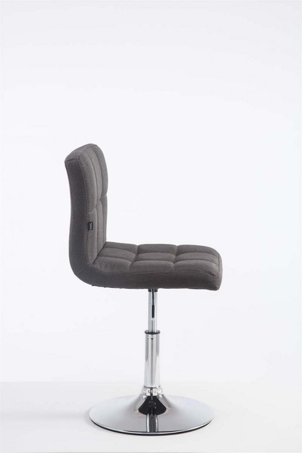 DREHSTUHL Stoff dunkelgrau - Chromfarben/Dunkelgrau, Textil/Metall (44/74/49cm) - CLP