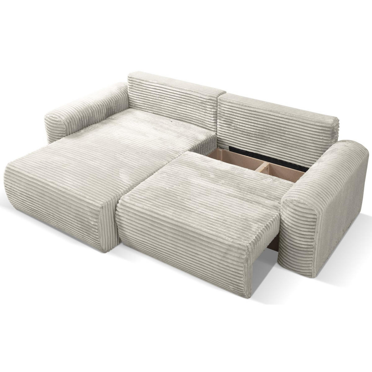 ECKSOFA Leo Greige beidseitig montierbar - Taupe, Kunststoff/Textil (255/85cm) - Selsey