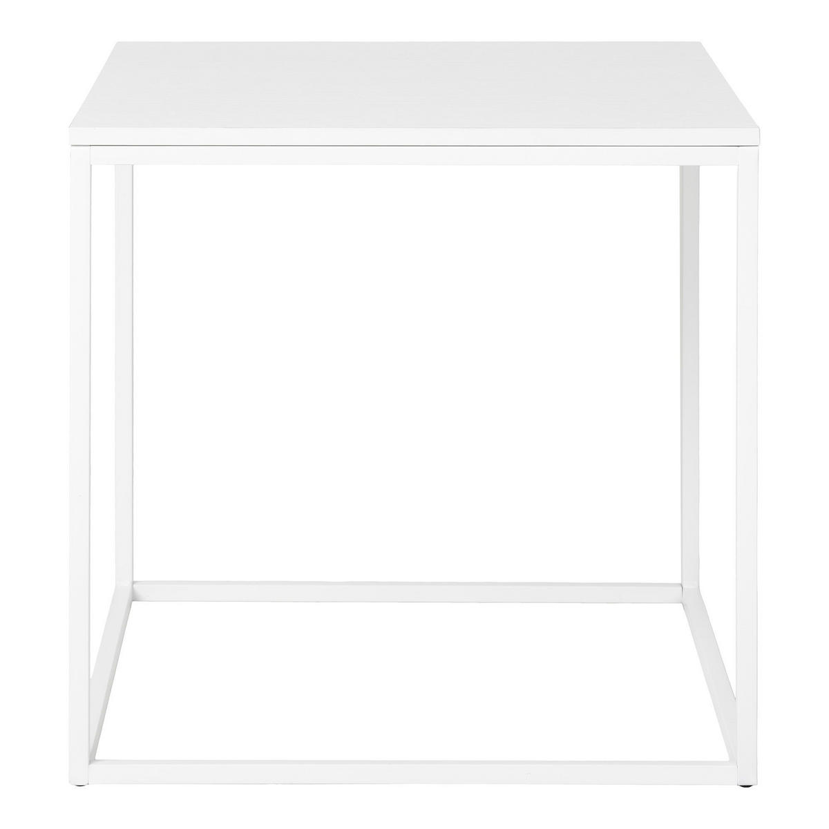 BEISTELLTISCH Vita Stahl, Spanplatte, Melaminfolie Weiß - Weiß, Metall (45/45/45cm) - tinkaro