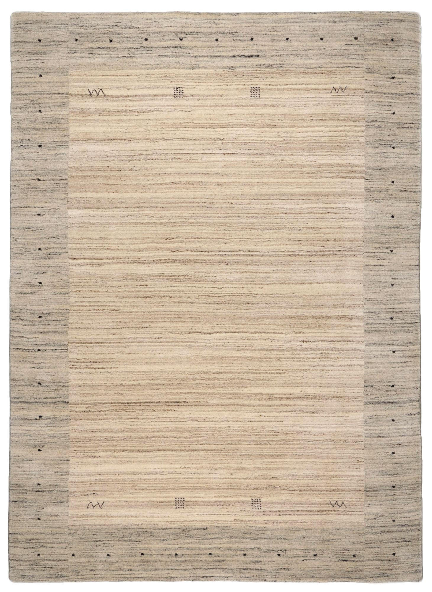 Theko Gabbeh-Wollteppich Beige 300x400 cm
