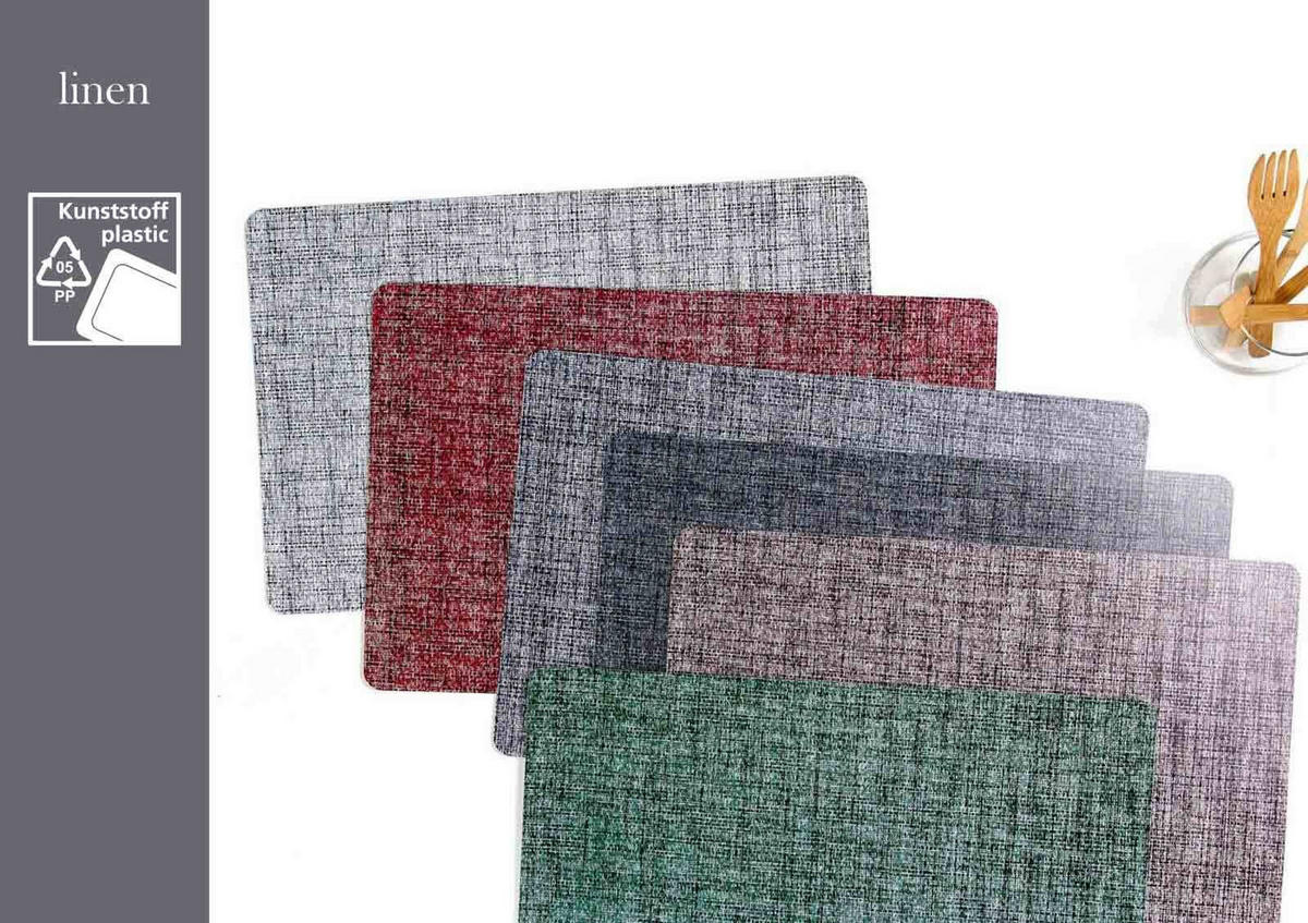 TISCHSETS Linen Rot 44 x 29 cm 12er Set - Rot, Kunststoff (43.5/28.5/0.1cm) - Ritzenhoff Breker