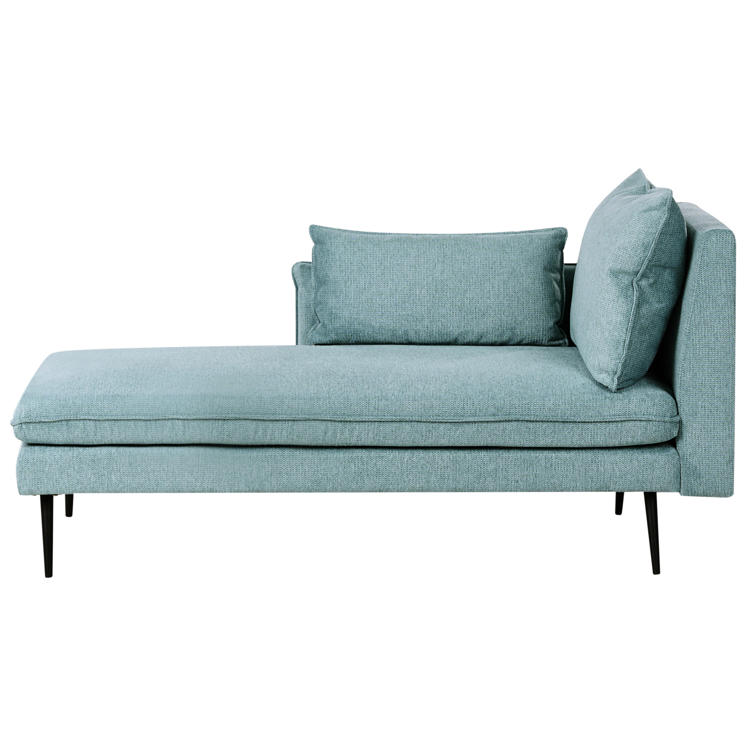 CHAISELONGUE-RECHTSSEITIGE Stoff Hellblau Yerres - Blau/Schwarz, Textil (168/79/87cm) - Beliani