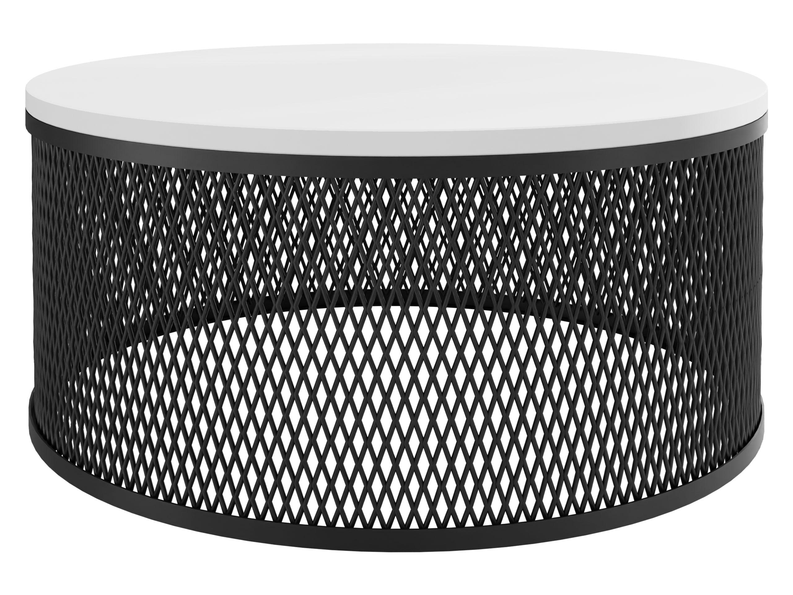 COUCHTISCH Korlew - Schwarz/Weiß, Holzwerkstoff/Metall (58/58/28cm) - MIRJAN24