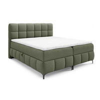 BOXSPRINGBETT 140x200 Altessa mit Bettkasten, Matratze, Topper, Grün - Grün, Holz/Textil (140/200cm) - Emporius