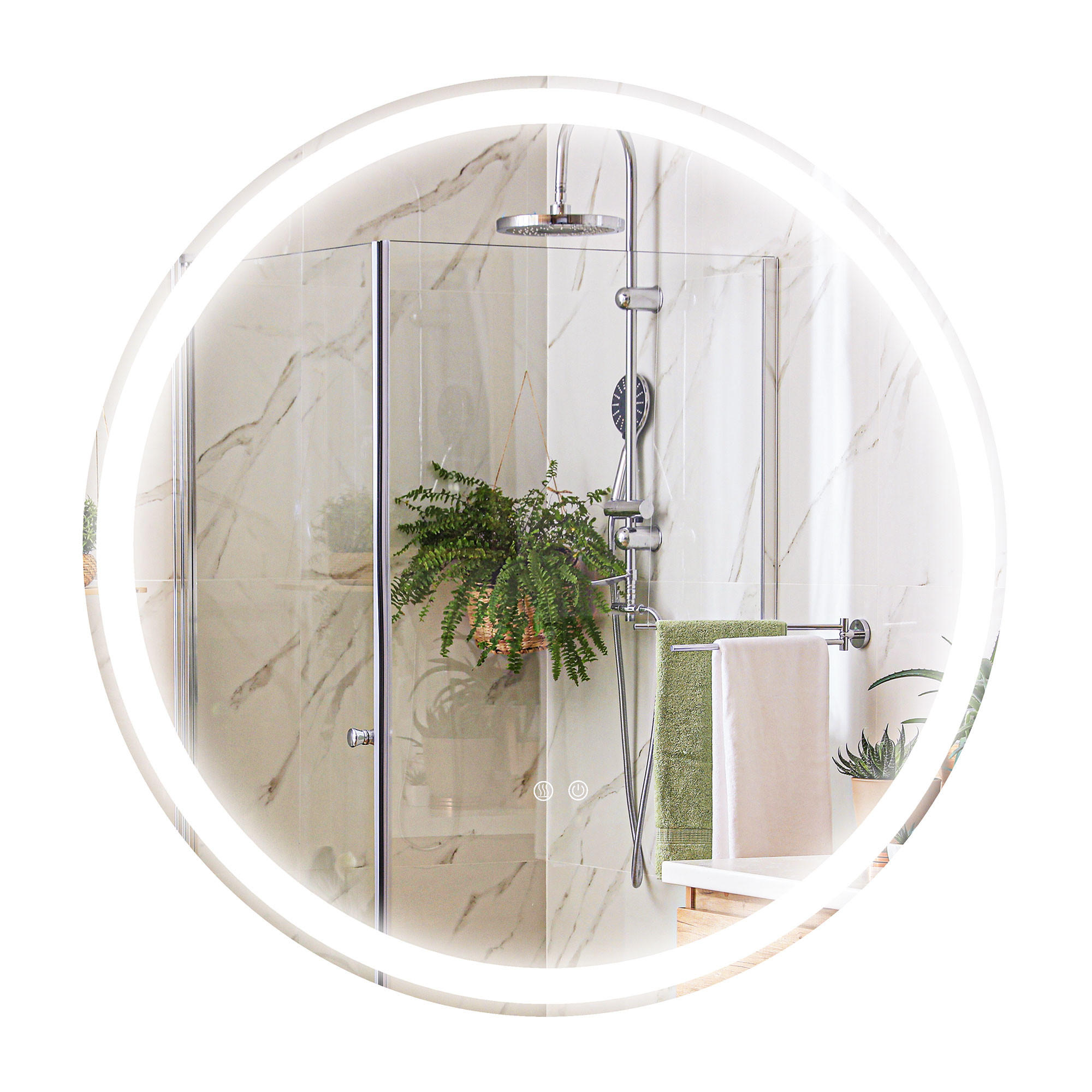 BADEZIMMERSPIEGEL, mit Touch-Funktion, Memory-Funktion, kein Beschlagen - Silberfarben, Glas (3/60/60cm) - Kleankin