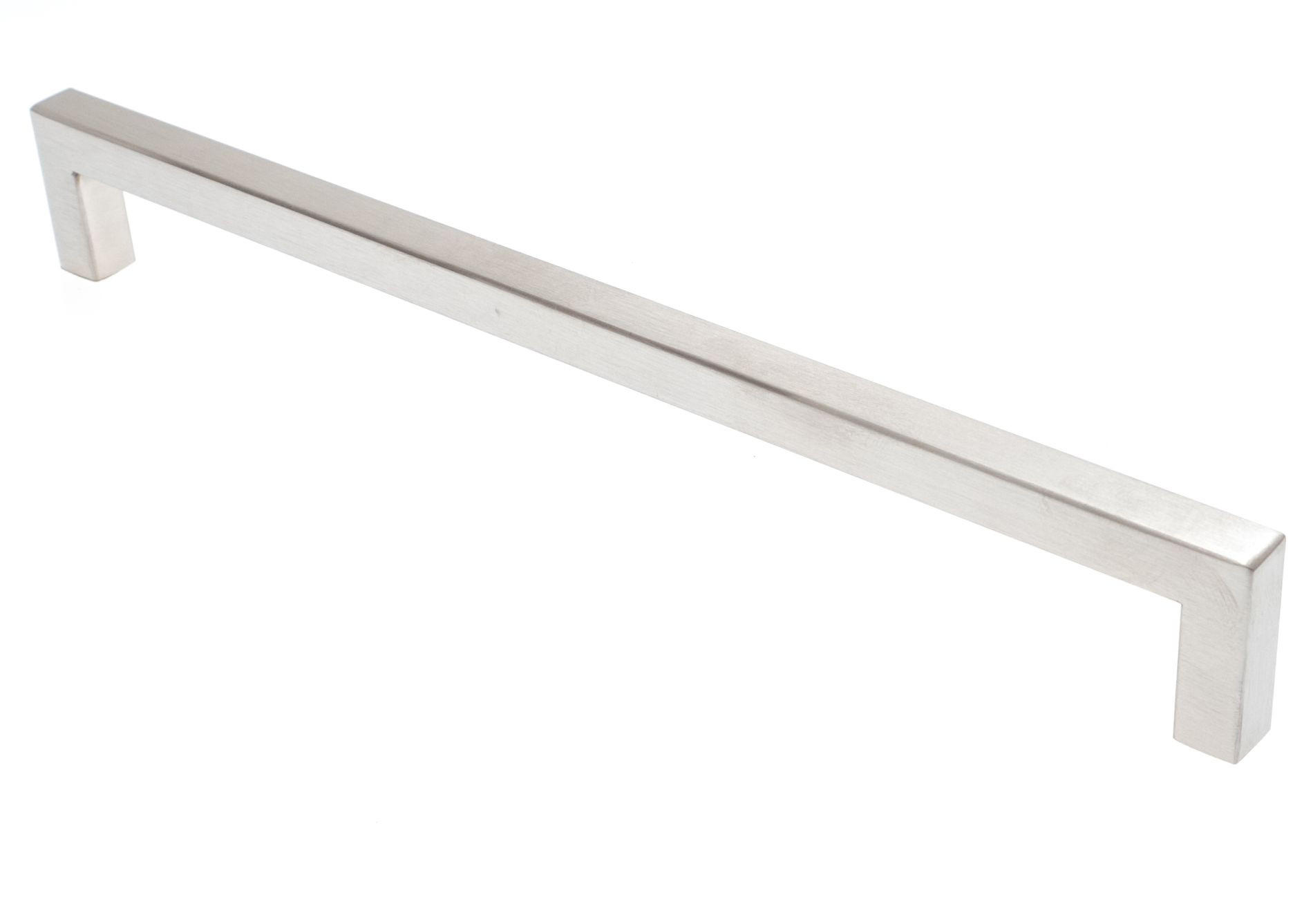 MÖBELGRIFF BA 224mm Edelstahl gebürstet eckig 10x10mm schmal mit 2 Schrauben - Edelstahlfarben, Metall (1/3.2/23.4cm) - Livingpoint24